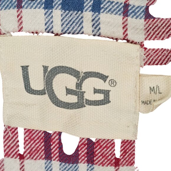 Womens Winter Warm Classic Long Red Gray Blue Plaid Fleece Flannel Ugg Robe M/L - Picture 10 of 11